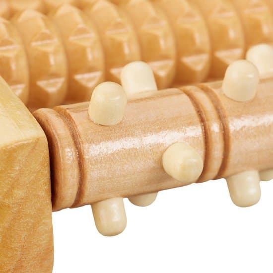 Fotmassasjerulle i tre, naturlig, stimulerer reflekssoner Voetmassage roller -