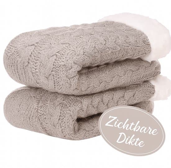 Fluffiga halkfria husstrumpor, 1 par, Khakibeige, Storlek 36-42
