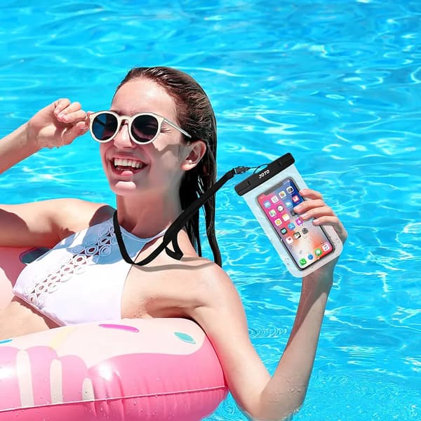 Vattentäta telefonpåsar 2-pack 7 tum Dubbel försegling Klar PVC Simning Snorkling