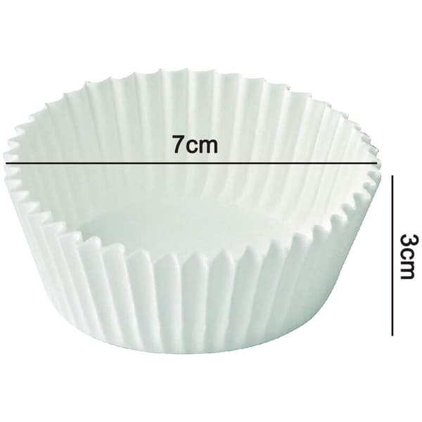 Hvide bagepapirkopper Ca. 200 stk. rene hvide plisserede cupcakeforme Stak 200 stk.
