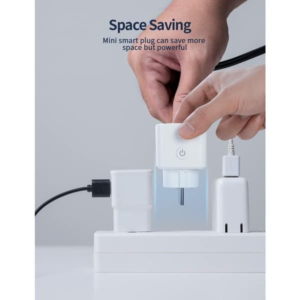 WiFi Smart Plug 16A 3680W Kompatibel med Alexa Google Home App Röstfjärrkontroll Timer 2.4GHz 1-pack
