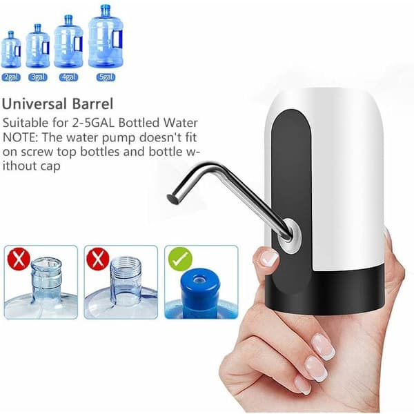 USB elektrisk vattenpump automatisk dispenser för 3-5 gallon flaskor bärbar för camping 1 st