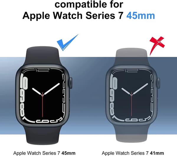 45 mm Smartwatch-etui 2-pak Indbygget Glas PC Hårdt Cover Sort Klar