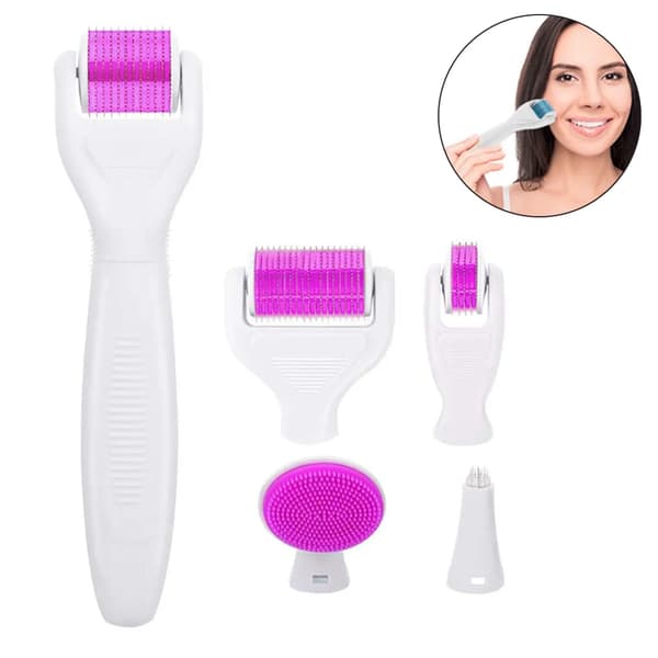 6-i-1 Microneedle Derma Roller för ansiktsvård, anti-rynk, bristningar, håravfall