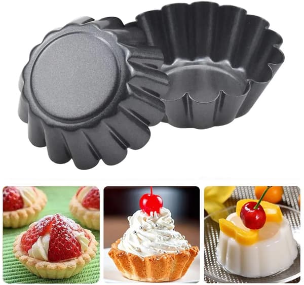 Minipajformar 12-pack Kolstål Nonstick Äggpaj Muffinsformar Ugn Återanvändbara