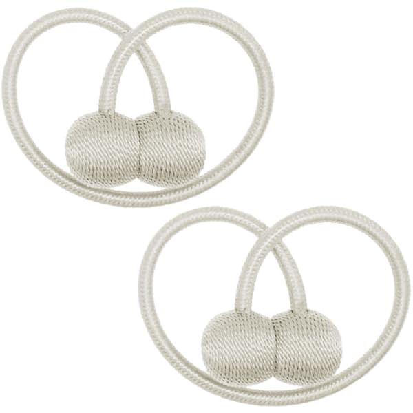 Beige magnetisk gardinbåndpar Beige vevd rundt hode magnetisk holdback 2 stk