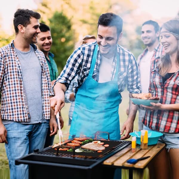 BBQ Grillmatte, Non-Stick Grillmatter, Bakematte for Kull & Baking, Gjenbrukbart Bakepapir, 5*40x33 cm