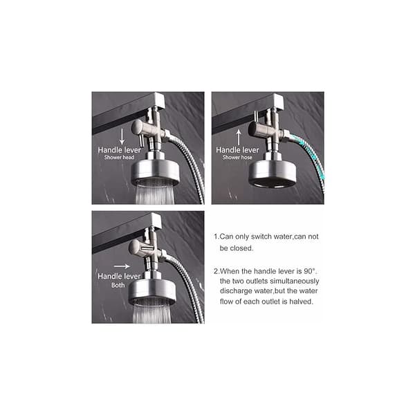 Solid messing krom dusj 3-veis omleder T-formet sidebryterspak uten holder 1 stk