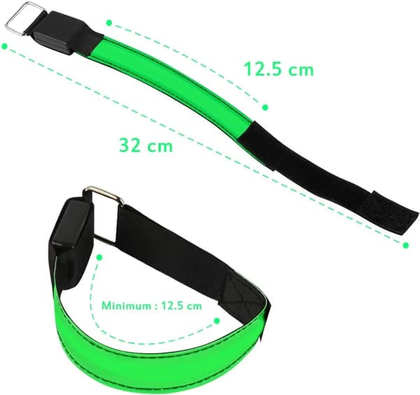 LED reflekterende armbånd 4 stk 3 lysmoduser Nattløping Sykling Turgåing 28-32 cm