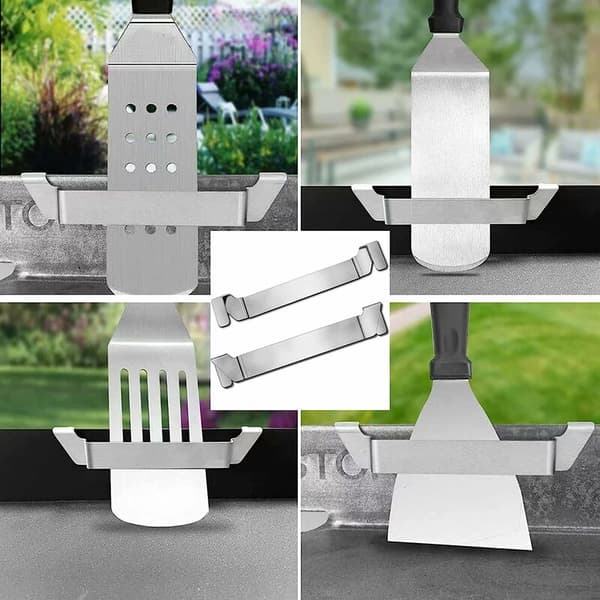 Grillspatelholder i rustfrit stål 150x250x1 mm Grilltilbehør Spatelstativ 1 stk