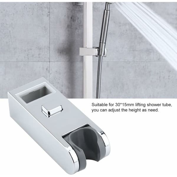 Justerbar forkromet firkantet bruseskyderstang erstatningshovedholder til 30x15 mm rør