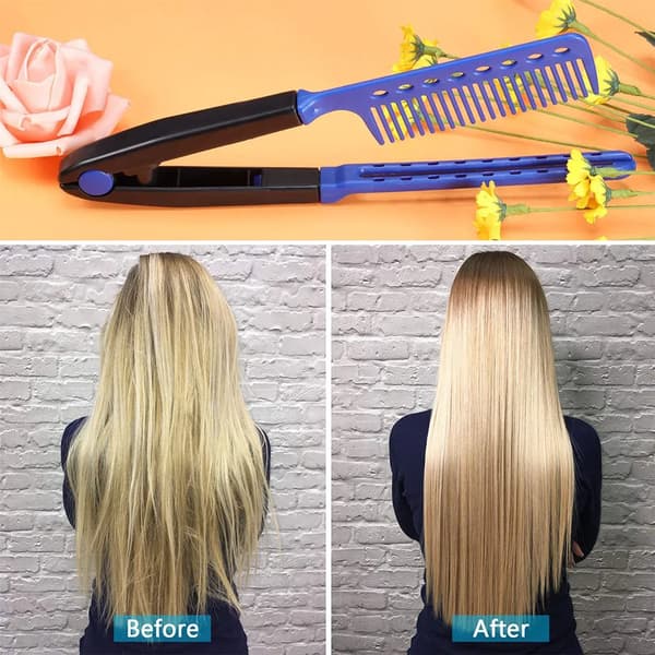 Rettekammer 2-pakning V-formet styling ABS blå rose føn rett krøll