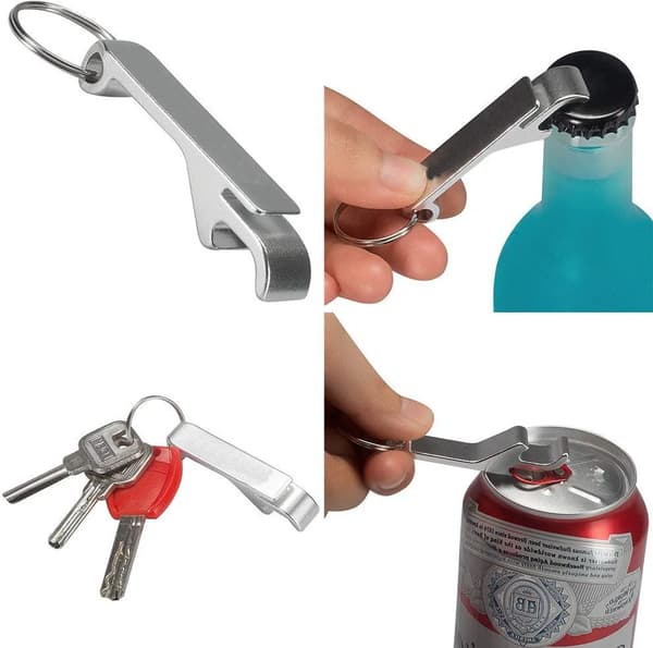 Flaskeåbner i rustfrit stål, justerbar størrelse, flaskeåbner til skruelåg, glas og dåser