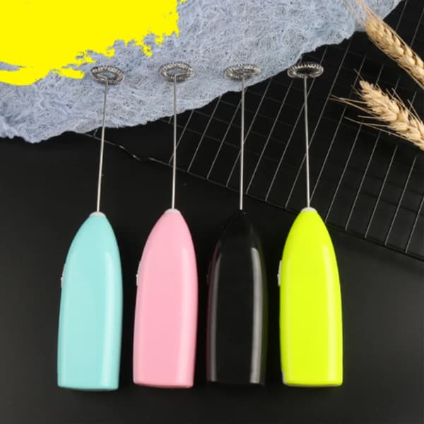 Elektrisk mjölkskummare 2-pack Mini Handhållen Rostfritt Stål Kaffemixer 3.5x19.8cm