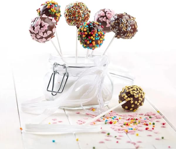 Kake Pop Slikkepinne Utstillingsstativ 2 stk med 100 Papirpinner Klart PC-holder