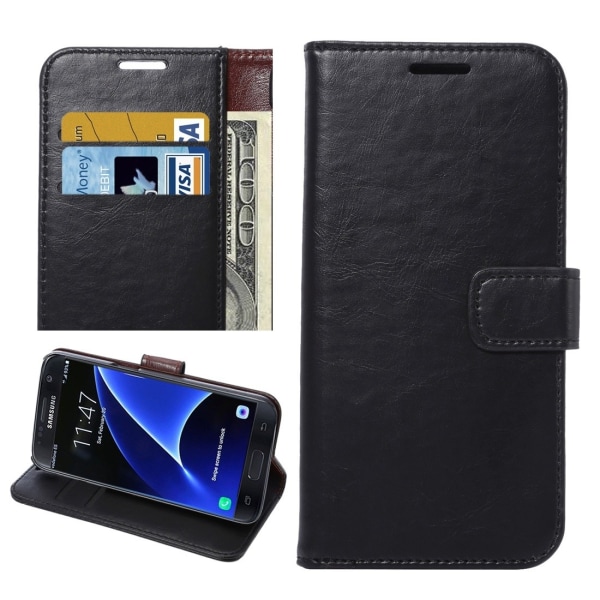 Plånbok med magnetlås för Samsung Galaxy S7 Edge Svart