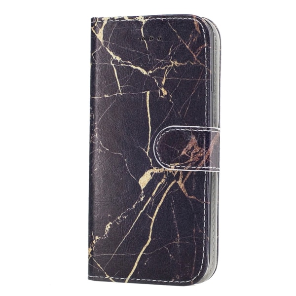 Plånbok med marmor-mönster till iPhone 7/8/SE Svart