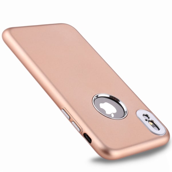 TPU skal med kameraskydd för iPhone X Guld