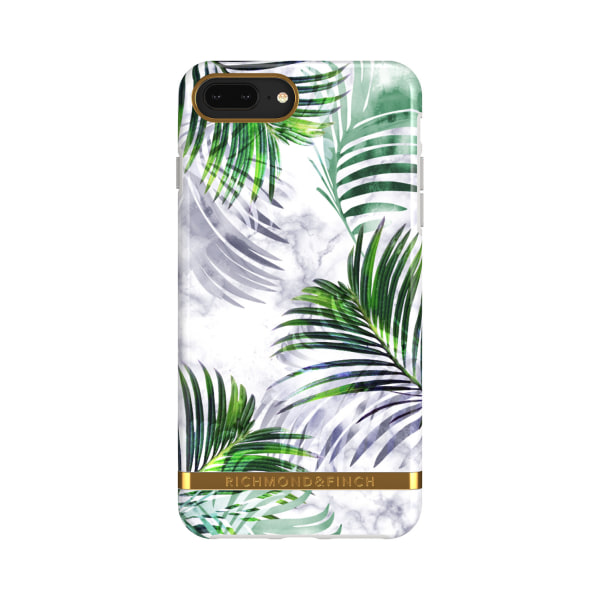 Richmond & Finch - iPhone 6 / 7 / 8 Plus, White marble tropics multifärg