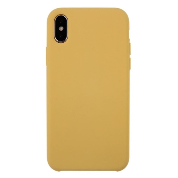 iPhone X/XS- Silicone Case - Mobilskal i silikon och fiberduk Gul
