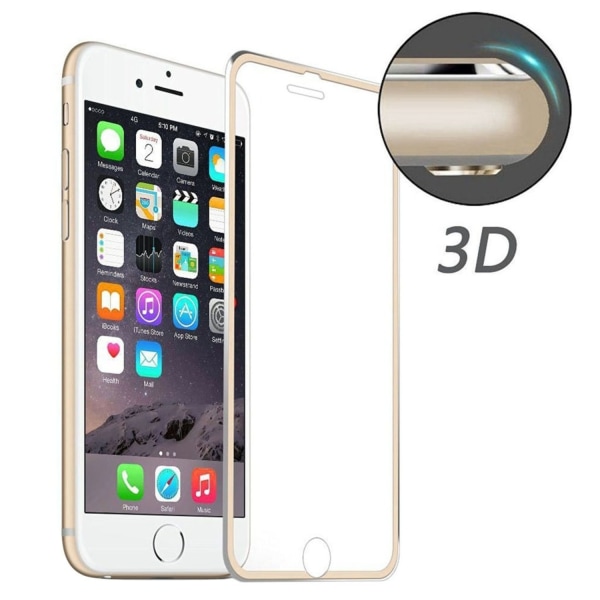 Heltäckande stöttålig glas med metallkant iPhone 7/8/SE 2020 Guld