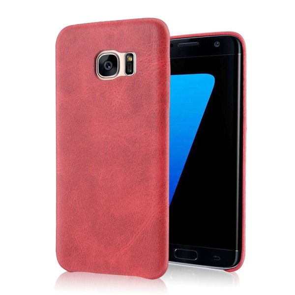 Samsung Galaxy S7 Edge - Retro Skal i Konstläder Röd