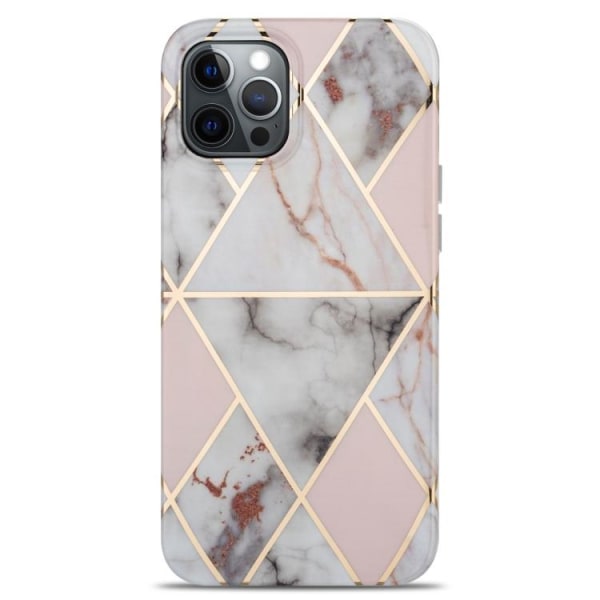 Mönster med marmor- skal till iPhone 13 Rosa