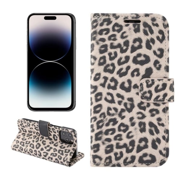 Plånbok i leopard till iPhone 14 PRO MAX multifärg