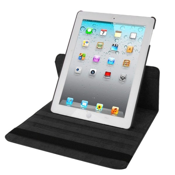 Roterbart läderfodral till Apple iPad 2/3/4 Svart