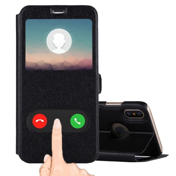 Fodral med Call-ID för iPhone X Svart