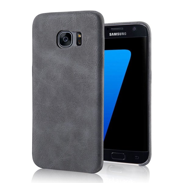 Samsung Galaxy S7 Edge - Retro Skal i Konstläder Svart