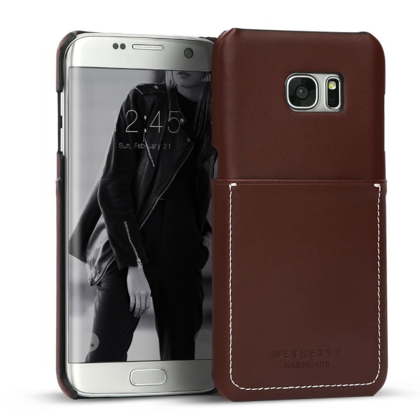 Samsung Galaxy S7 Edge - Wetherby läderskal med kortficka Brun