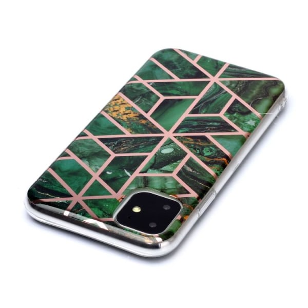 Mönstrat skal med marmor för iPhone 11 Grön