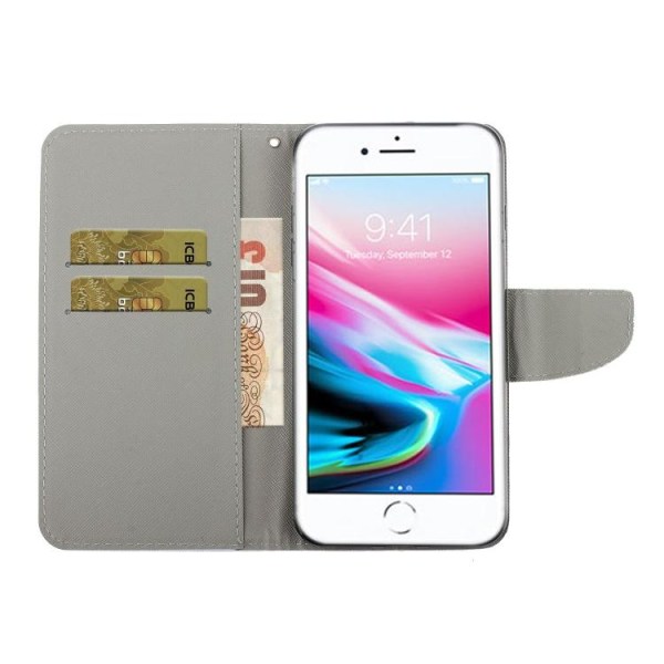 Plånbok med mönster för iPhone 7/8/SE multifärg
