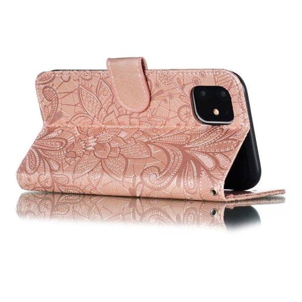 Mönstrad rosa plånbok för iPhone 21 Rosa