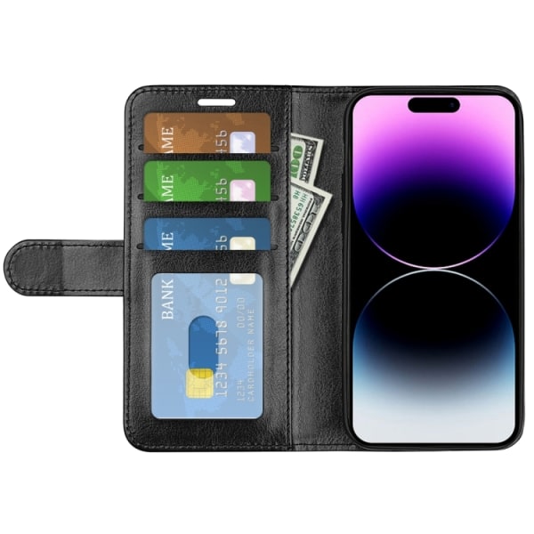 Plånbok för iPhone 15 Pro Svart