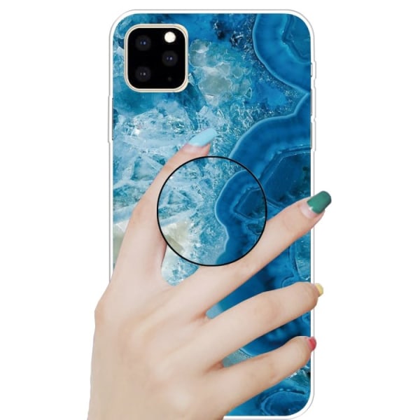 Marmor skal med smart knapp för iPhone 11 PRO MAX Blå