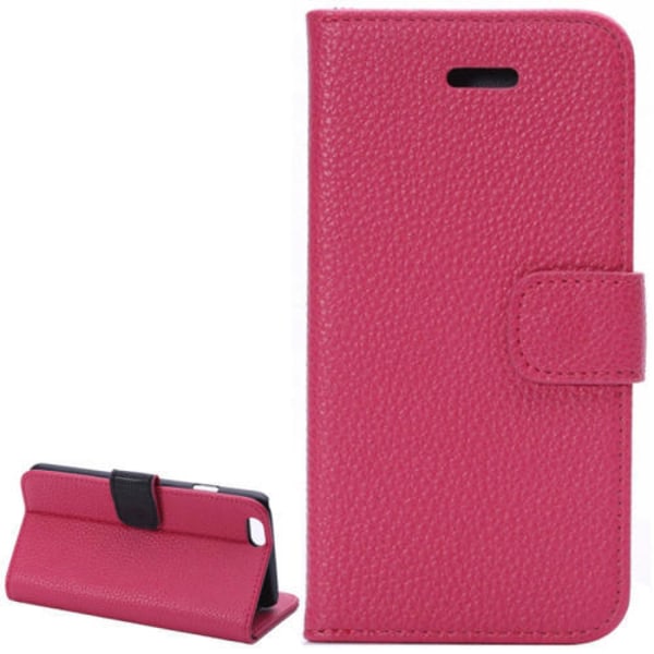 Läder plånbok med magnetlås till iPhone 6 Cerise