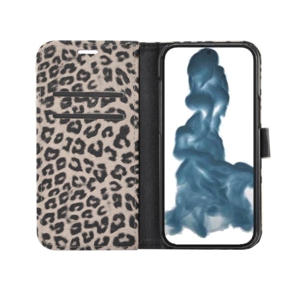 Plånbok i leopard till iPhone 14 PLUS multifärg