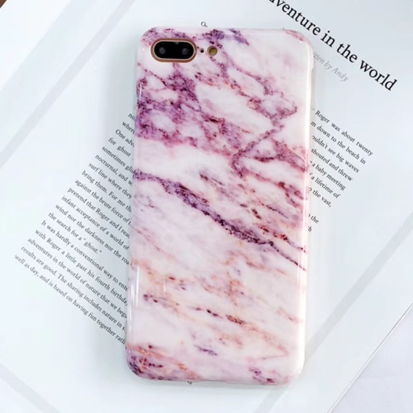 Rosa marmor skal- iPhone 8 plus Platina silver