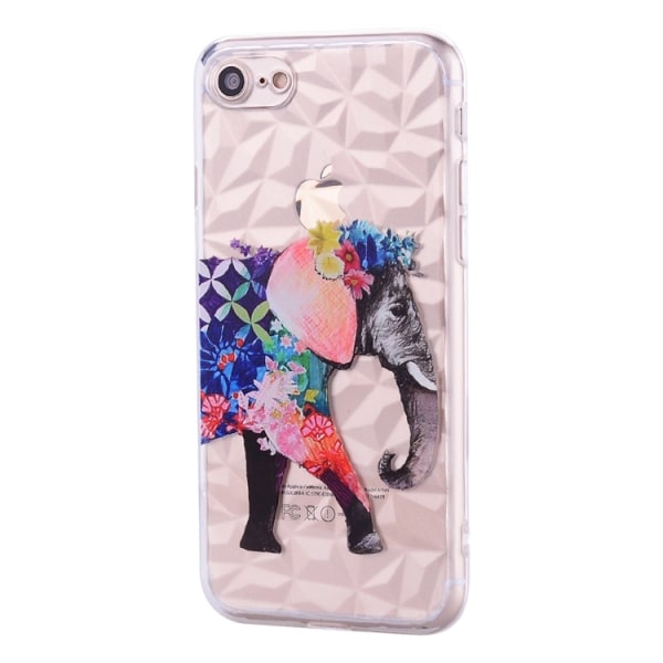 Flerfärgad elefant -skal till iPhone 7/8/SE multifärg