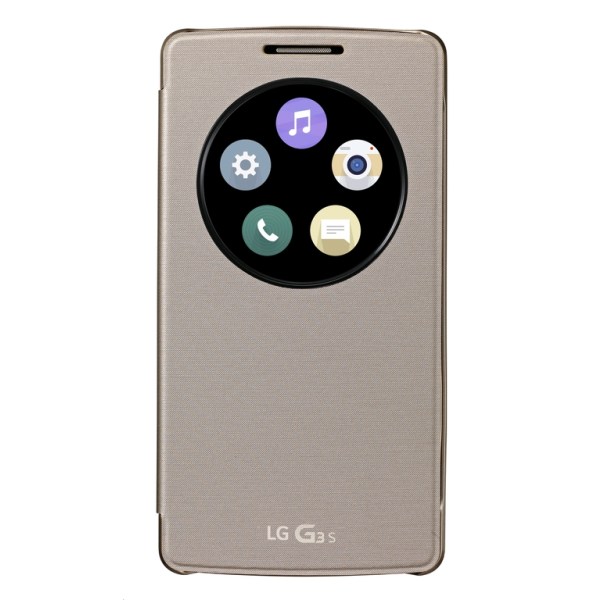 LG G3s Quick Window Circle Snap On Case Gold