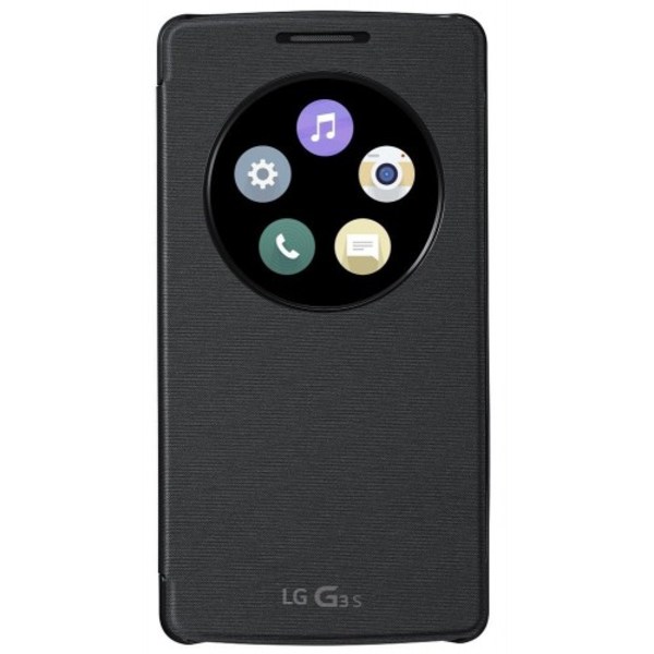 LG G3s Quick Window Circle Snap On Case Black
