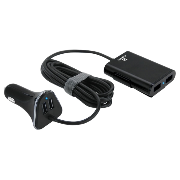 HAWEEL - 4 ports USB-billaddare, Förlängning till baksätet