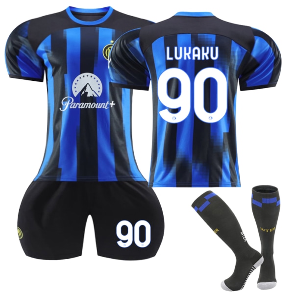 2023/24 Inter Milan hemmatröja #90 Romelu Lukaku Fotbollströja 20(115-125CM)