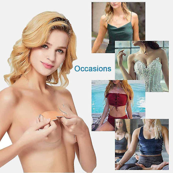 3 paria olkaimettomia itseliimautuvia näkymättömiä rintaliivejä ift Nipplecovers Kanin BH L