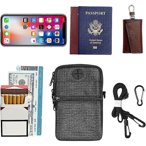 Herr axelväska, stöldskyddad axelväska med flera fickor, vattentät herr messenger väska crossbody bröstväska för resor, cykling, vandring ryggsäck Black