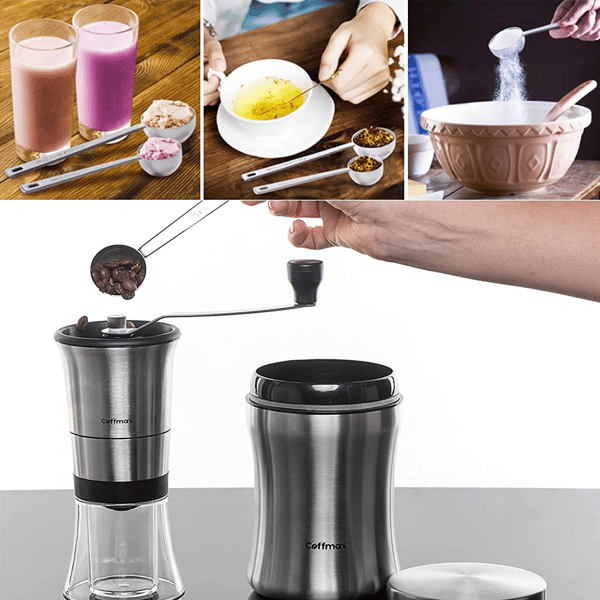 2 stk rustfrie kaffeskeer - 15 ml + 30 ml