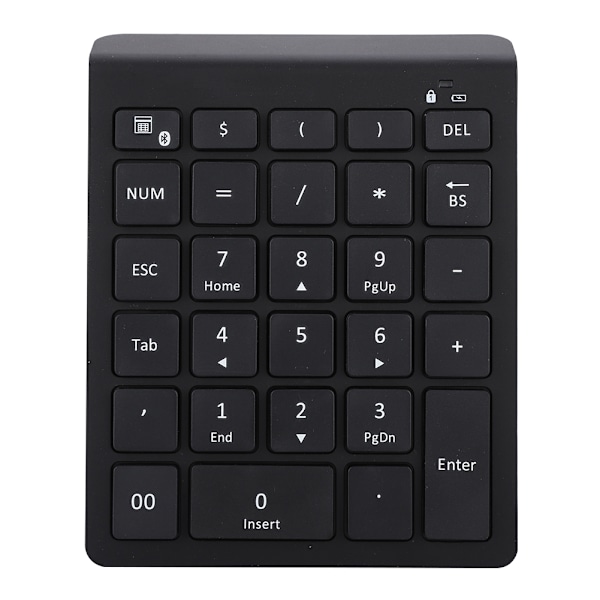 Svart 28-tasters Mini Numpad Trådløs BT3.0 Numerisk Tastatur