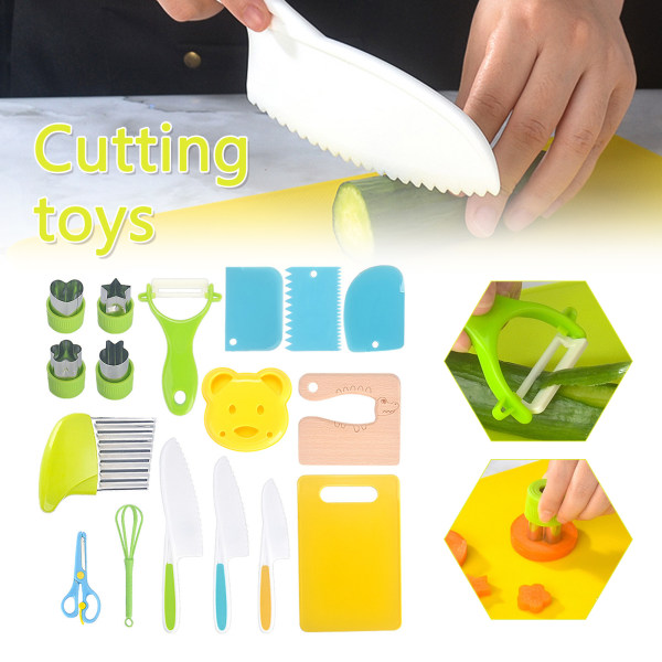 Barnens Plastfruktknivar Set Säker Skärning Tidiga Pedagogiska Verktyg för Barn Småbarn 4 piece